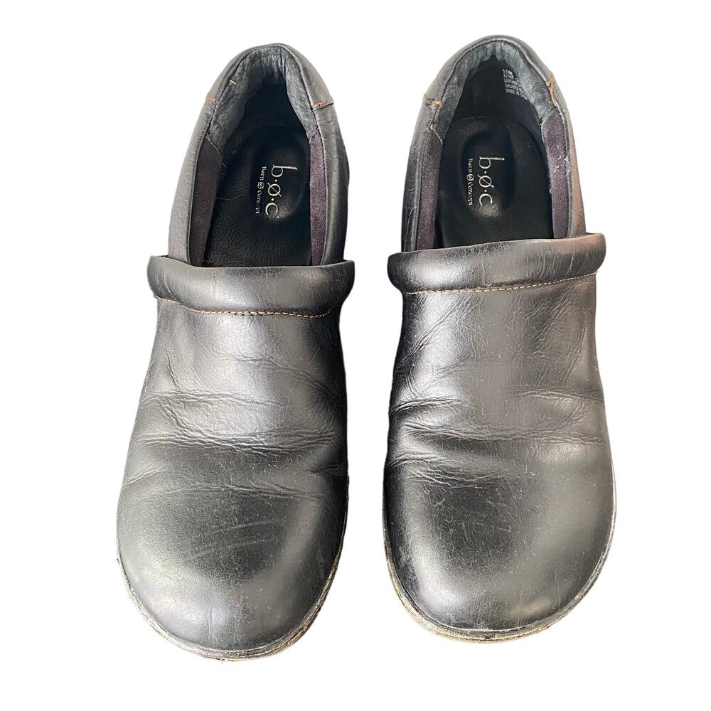 BØC Womens Black Leather Clog Size 11